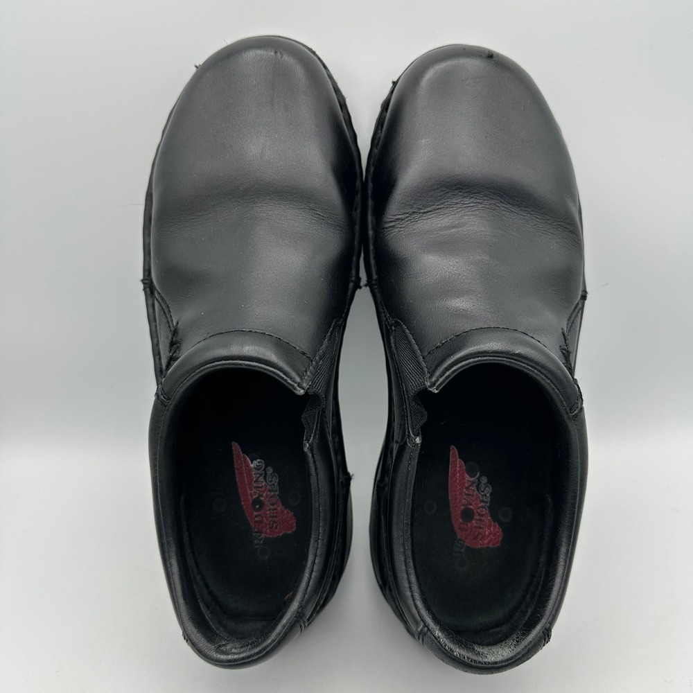 Red Wing Shoes Women's Size 7.5 Black Leather Slip On Slip Resistant Work Clogs - Picture 5 of 9